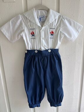 Vintage Smocked Good Boys Sailor Outfit